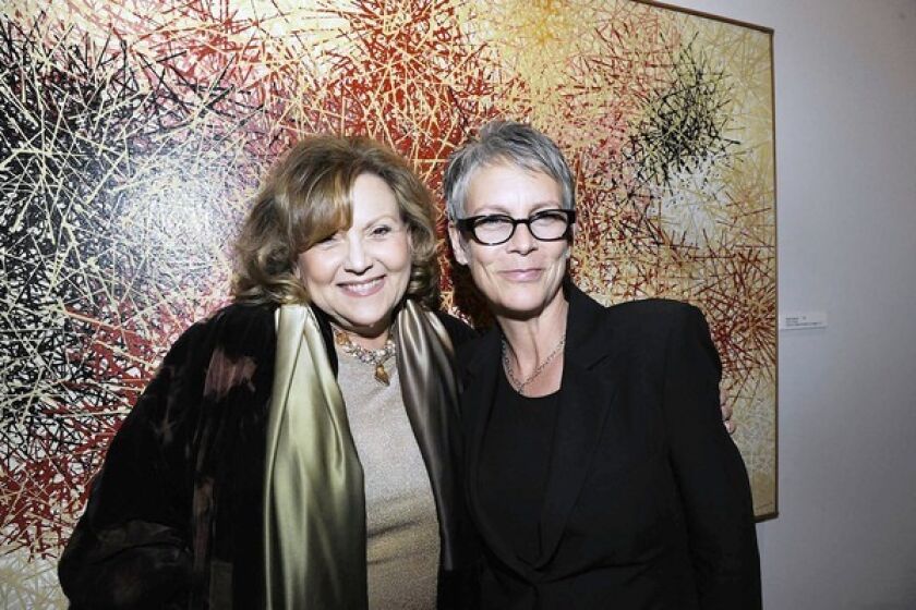 Actresses Brenda Vaccaro and Jamie Lee Curtis attend the opening-night party for "Diavolo" at the Broad Stage.