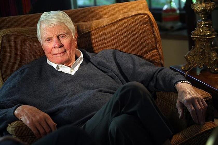 Actor Peter Graves was photographed in December 2009 at his home. Graves starred in the TV series "Mission: Impossible" and the films "Night of the Hunter" and "Stalag 17." Graves was found dead Sunday at his Pacific Palisades home. He was 83.