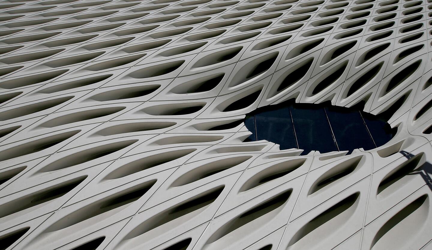 Exterior of the Broad Museum in Los Angeles.