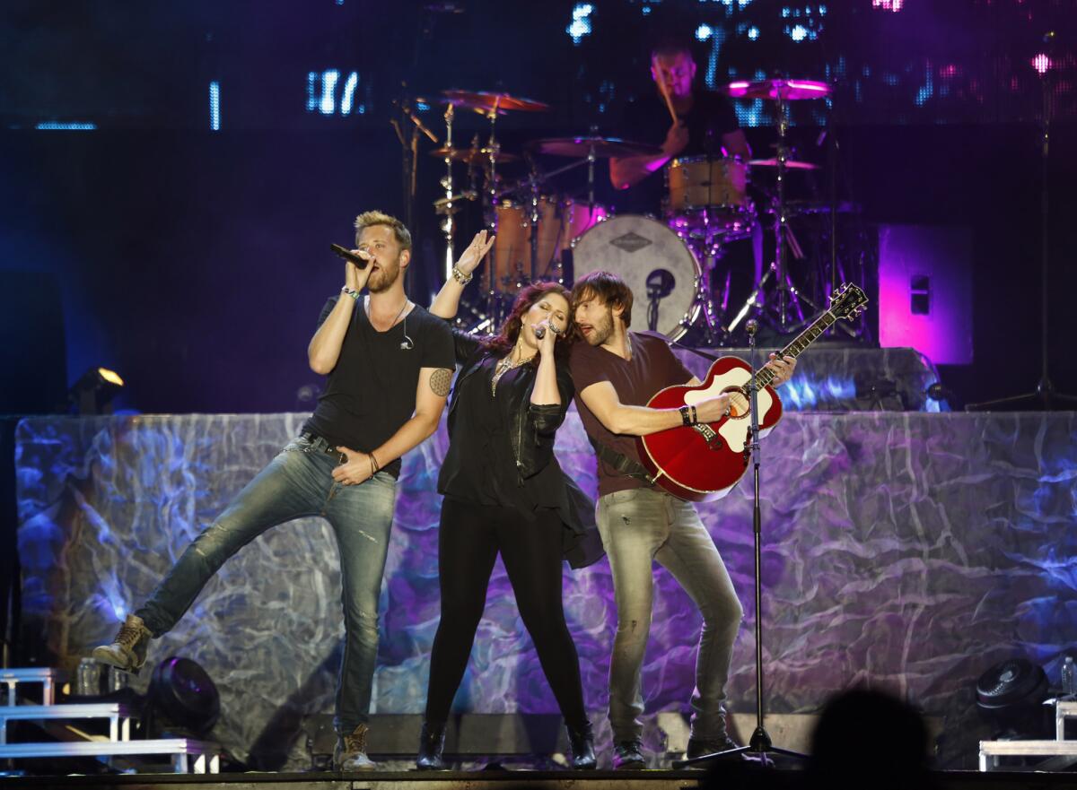 Lady Antebellum performs during the Stagecoach Festival at the Empire Polo Club in Indio on April 27, 2013.