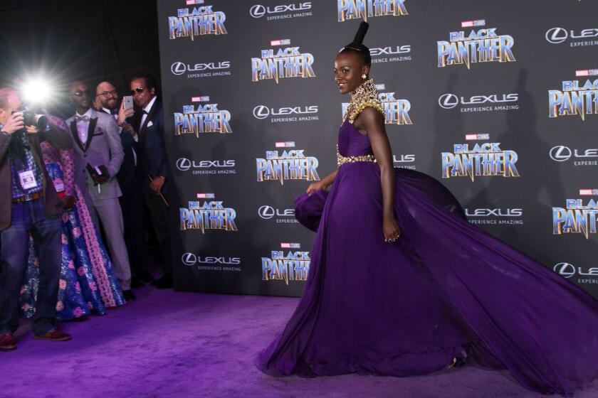 TOPSHOT - Actress Lupita Nyong'o attends the world premiere of Marvel Studios Black Panther, on January 29, 2018, in Hollywood, California. / AFP PHOTO / VALERIE MACONVALERIE MACON/AFP/Getty Images ** OUTS - ELSENT, FPG, CM - OUTS * NM, PH, VA if sourced by CT, LA or MoD **