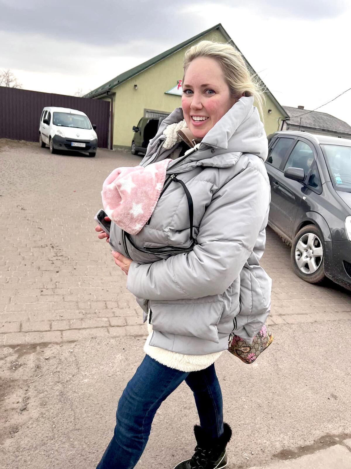 Jessie Boeckmann with her newborn daughter 