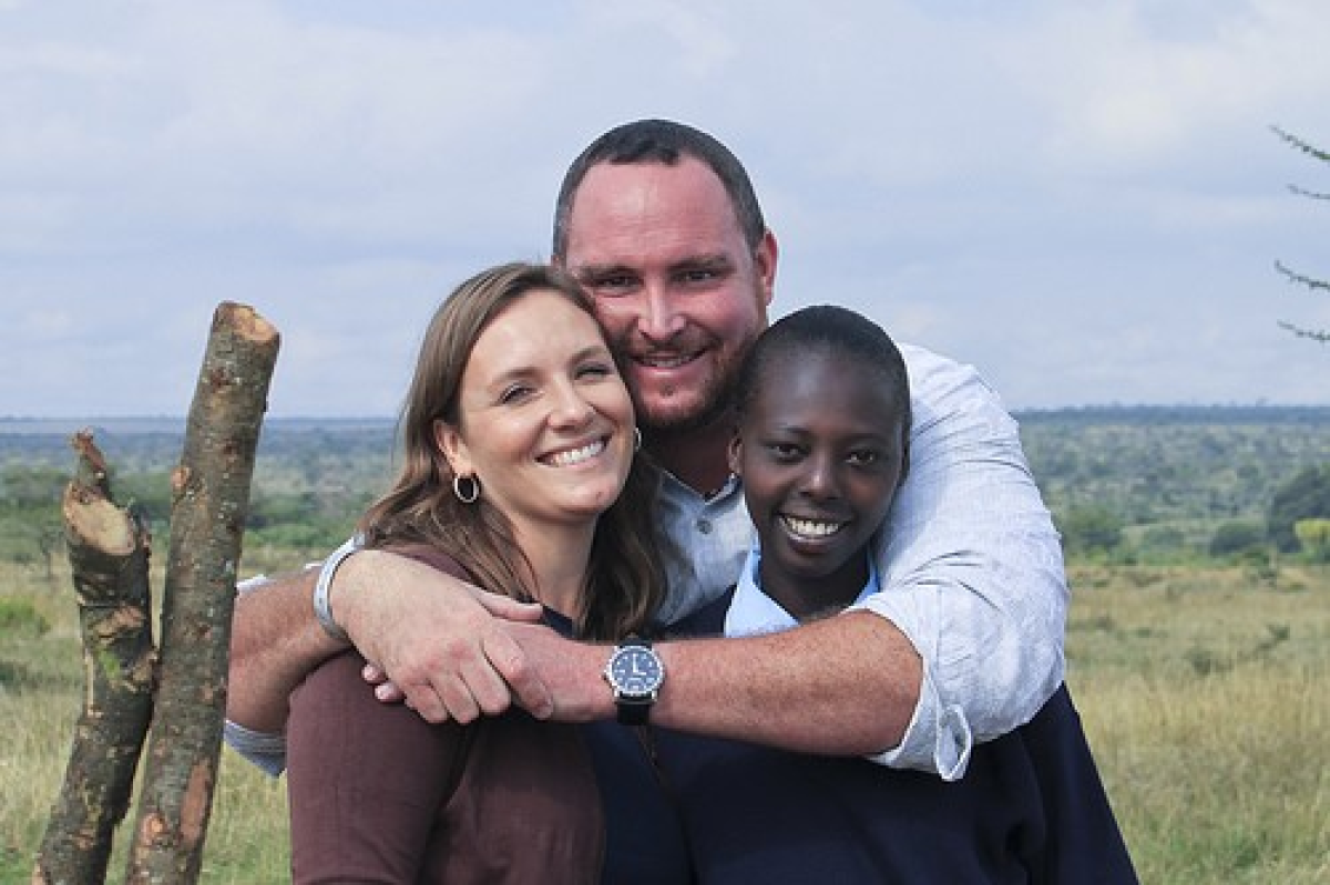 Jenni Doherty and Jason Doherty, co-founders of Daraja Academy in Kenya; Schola, a student at the school.