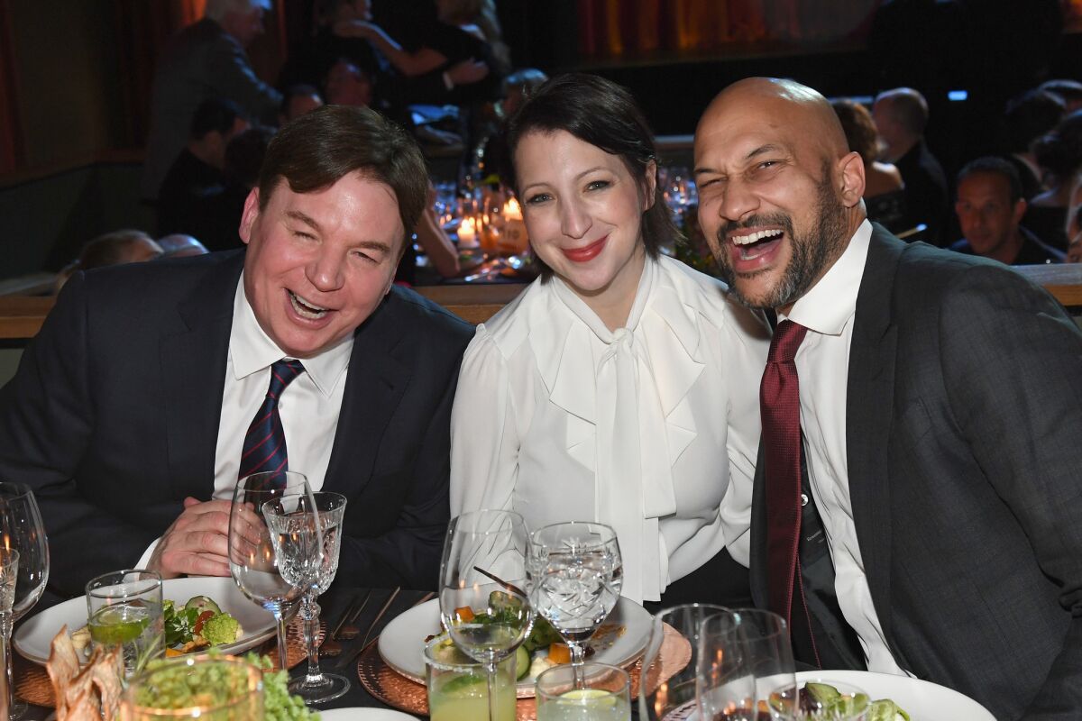 Mike Myers, left, Elisa Key and Keegan-Michael Key at the CORE gala.
