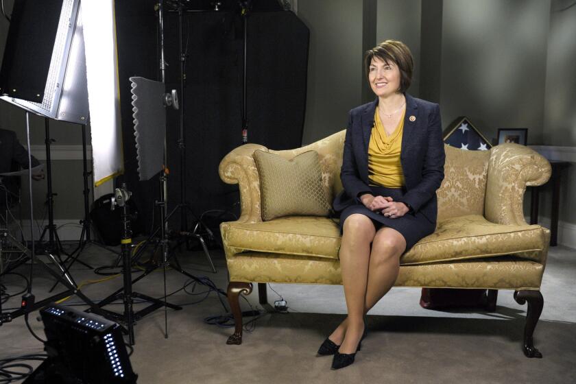 Rep. Cathy McMorris Rodgers (R-Wash.) rehearses the Republican response to President Obama's State of the Union address.