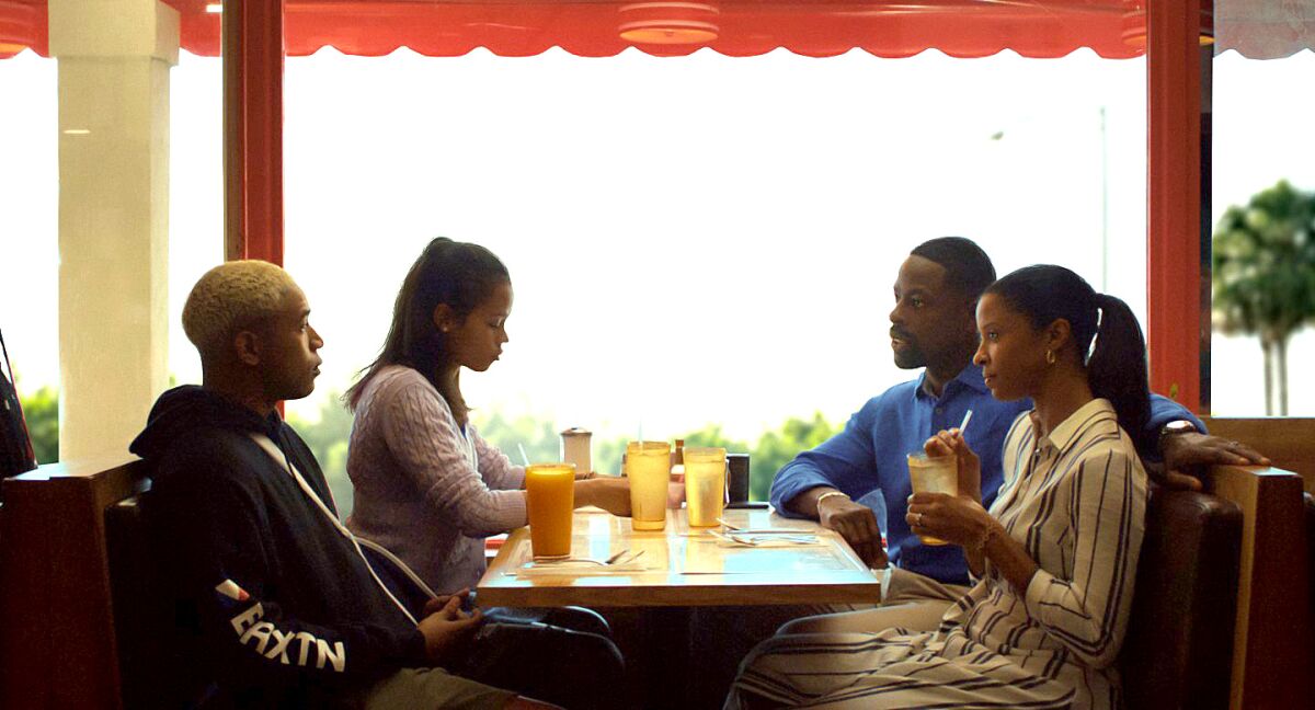 Suburban gothic: The Williams family (L-R, Kelvin Harrison Jr., Taylor Russell, Sterling K. Brown and Renée Elise Goldsberry) in Trey Edward Shults' "Waves."