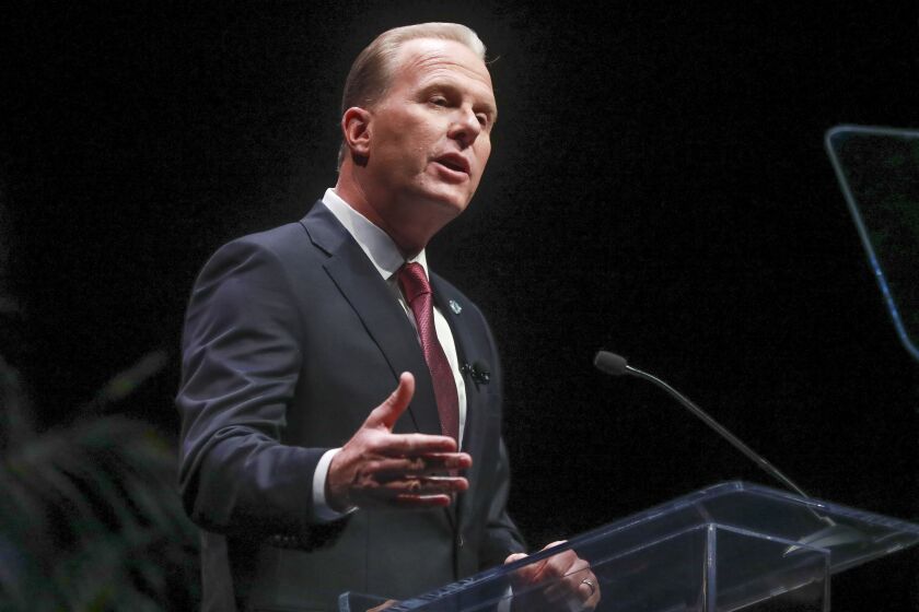 San Diego Mayor Kevin Faulconer makes his final State of the City speech at the Balboa Theater on Wednesday, January 15, 2020 in San Diego, California.