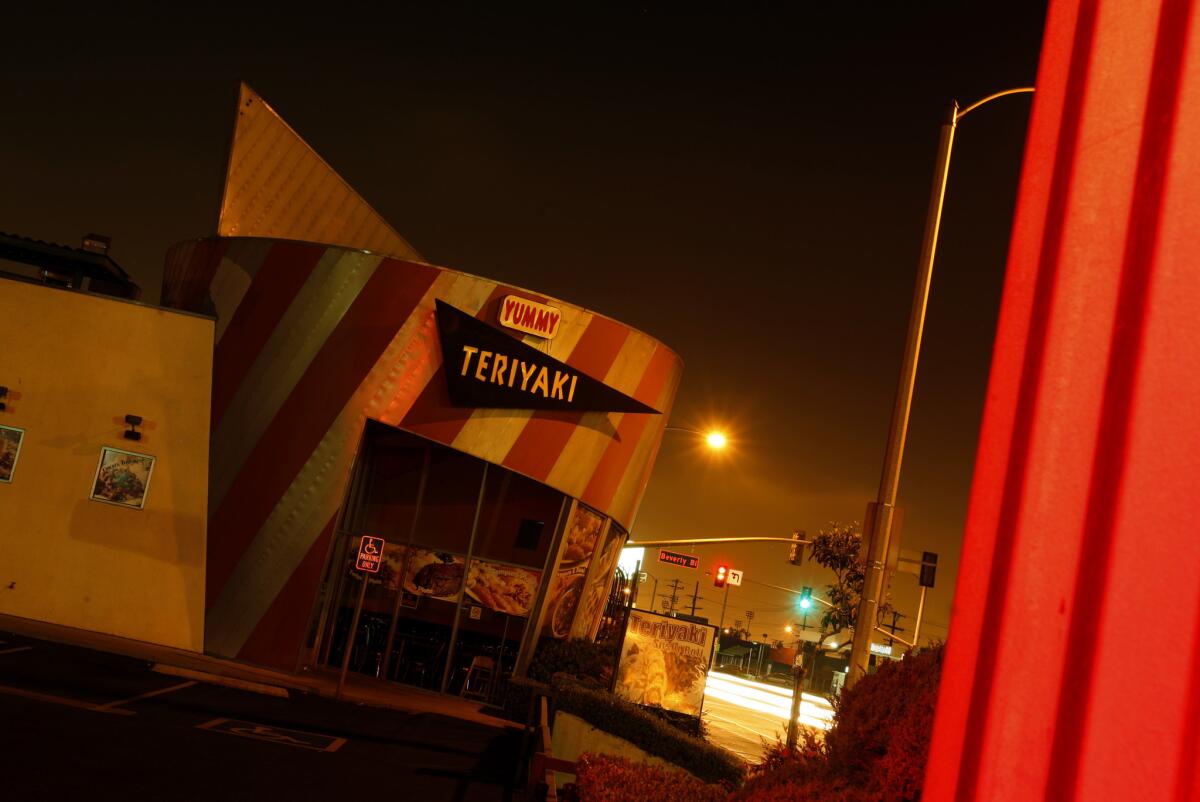 Yummy Teriyaki, at the corner of Atlantic and Beverly boulevards in East L.A., takes its design cues from the '80s L.A. School architecture.