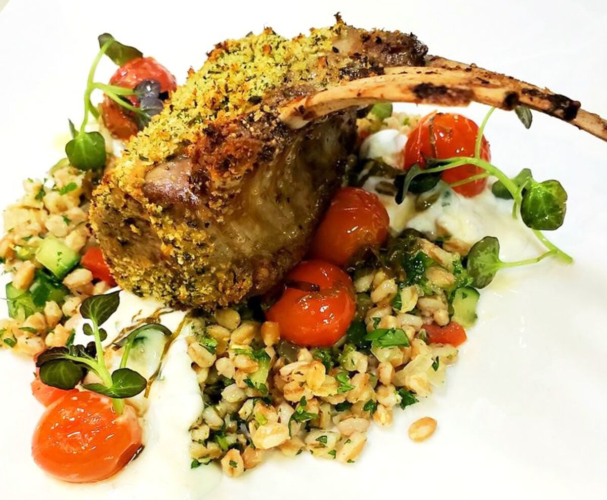 Roasted lamb at The French Gourmet.