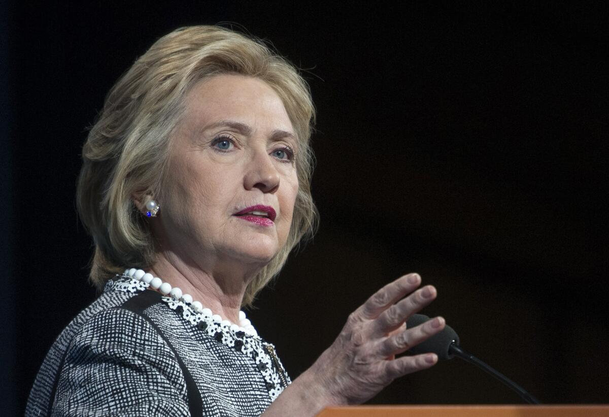 Former Secretary of State Hillary Clinton, speaking in Washington on Friday, said the dream of upward mobility feels further and further out of reach for many Americans struggling in the economy.