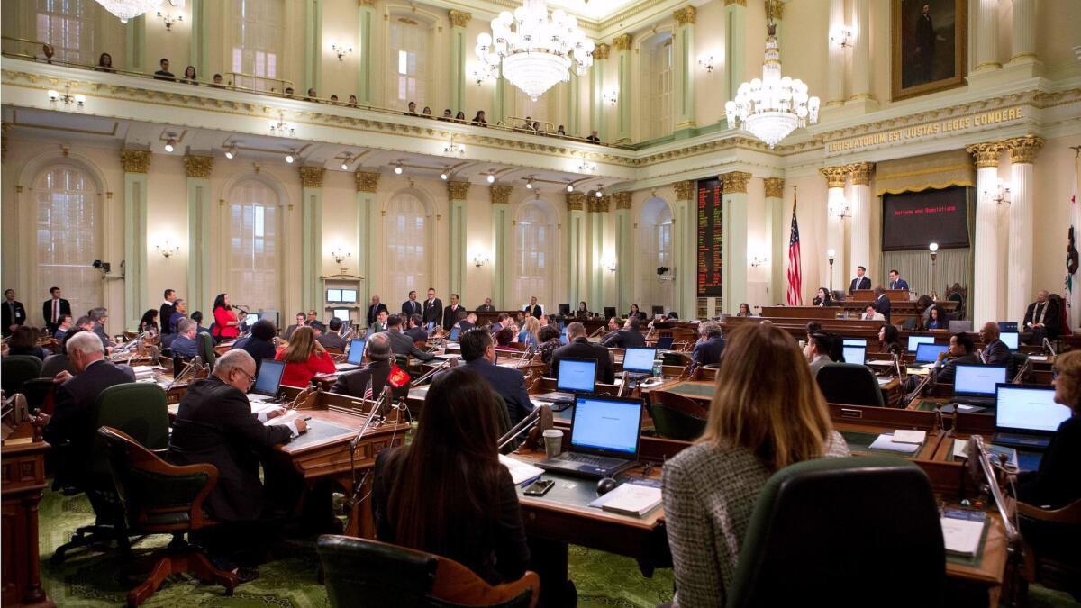 The California Assembly meets on the first day of the 2018 session at the state Capitol on Wednesday, Jan. 3, 2018.