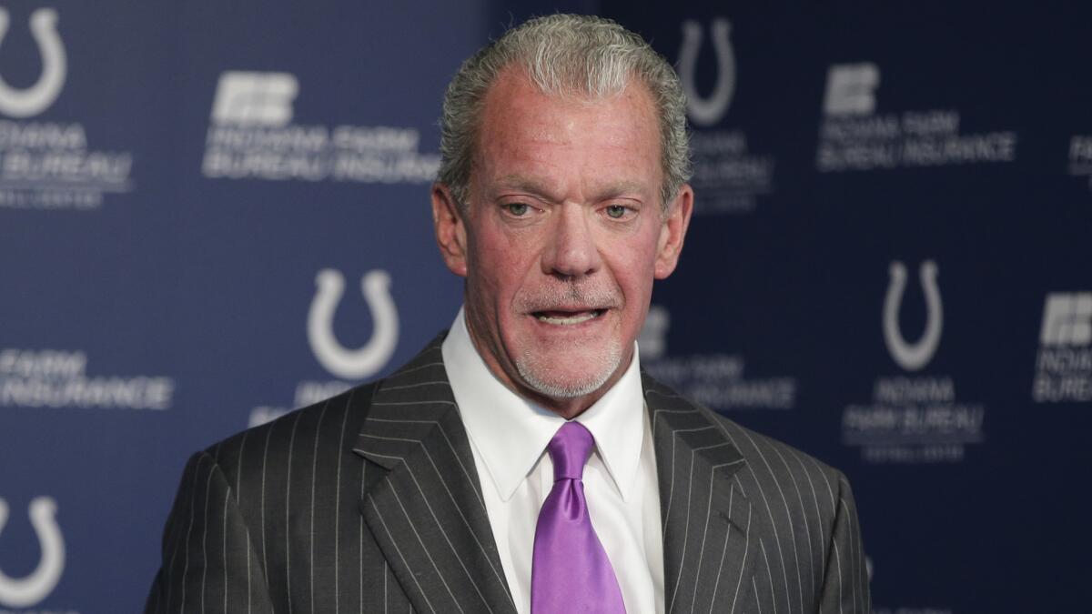 Indianapolis Colts owner Jim Irsay at a Jan. 6 news conference in Indianapolis.