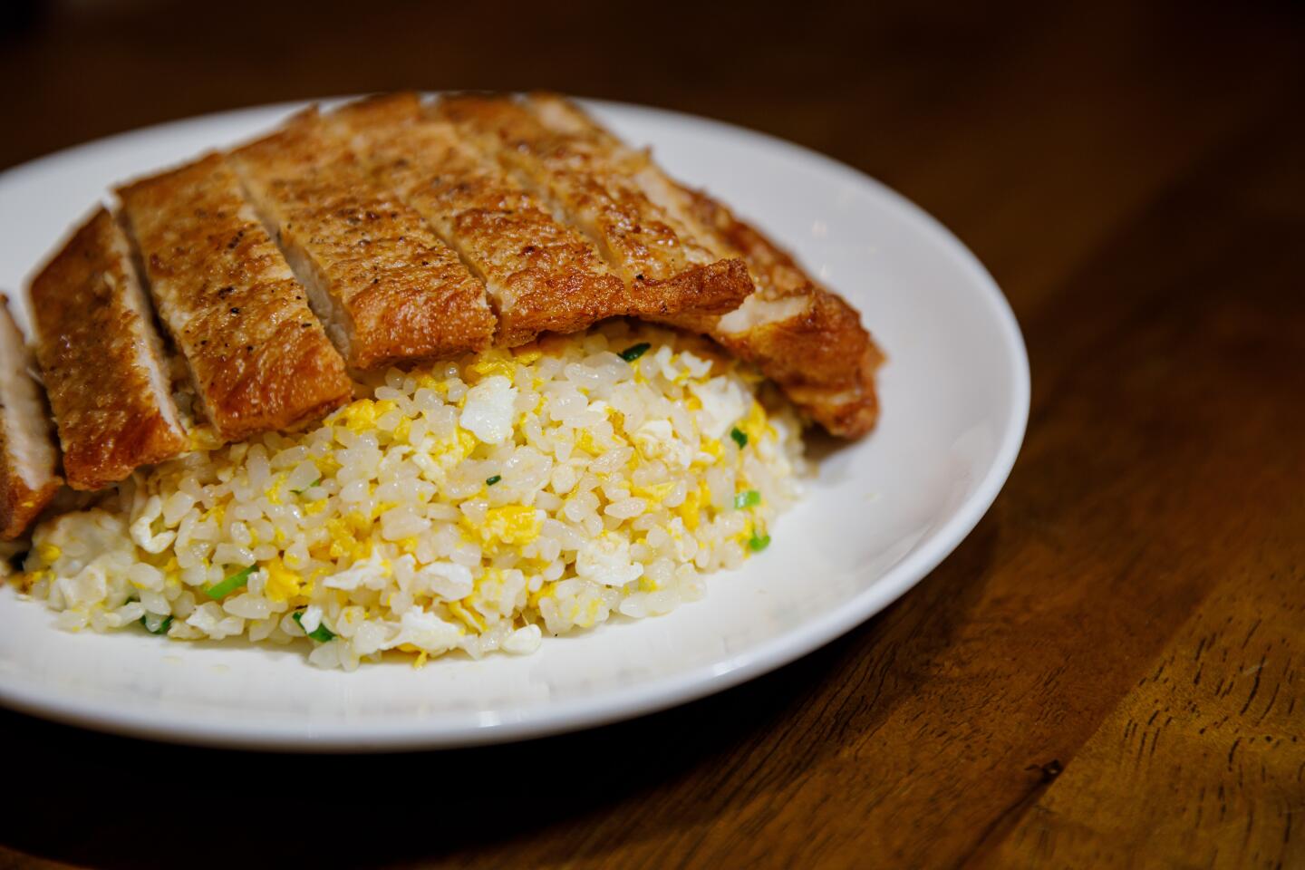 Fried rice with crispy pork chop