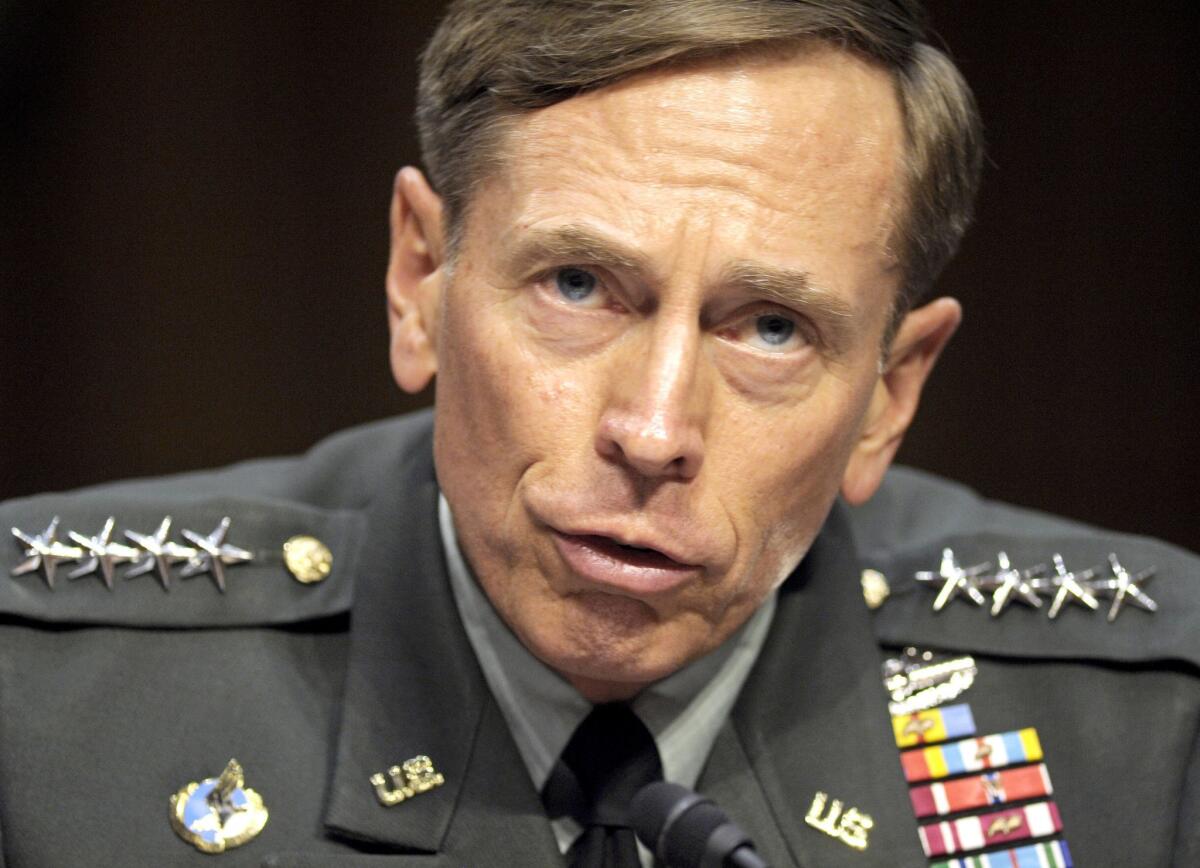 Gen. David Petraeus testifies before the Senate Intelligence Committee during a 2011 nomination hearing.