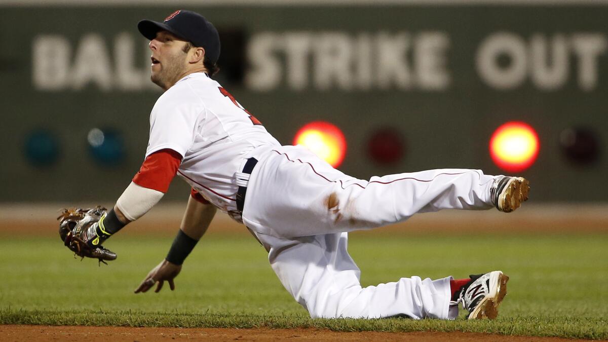 Red Sox's Dustin Pedroia out with hand injury; X-rays are negative - Los  Angeles Times