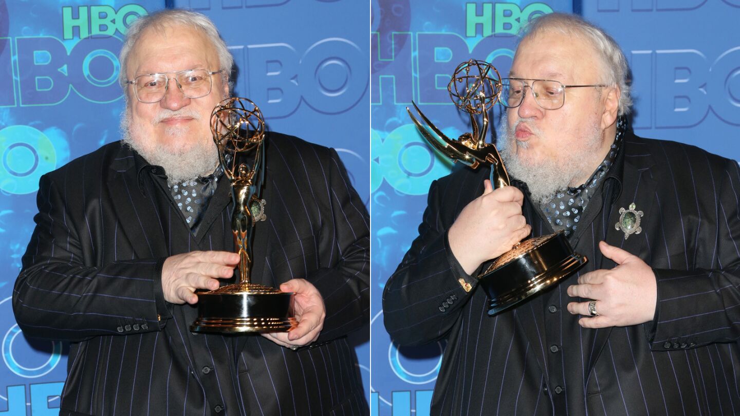 "Game of Thrones" author George R.R. Martin attends HBO's Emmys after-party.