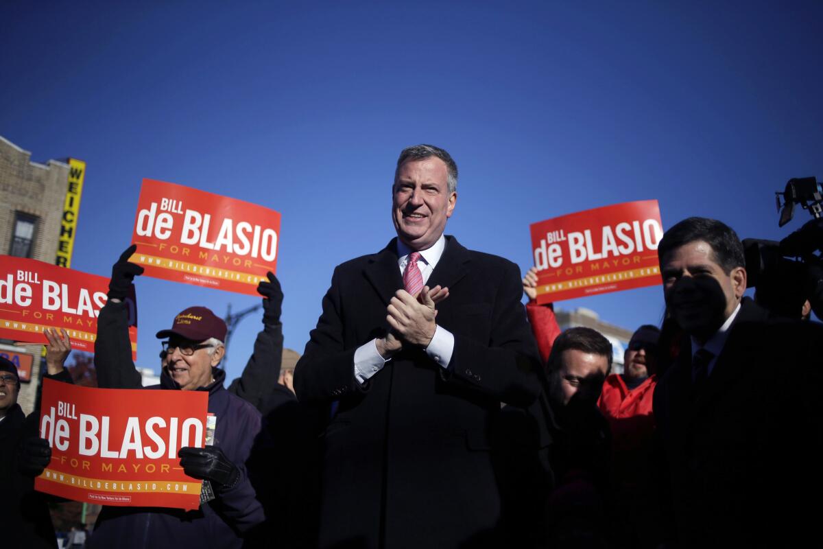 Bill de Blasio in New York.