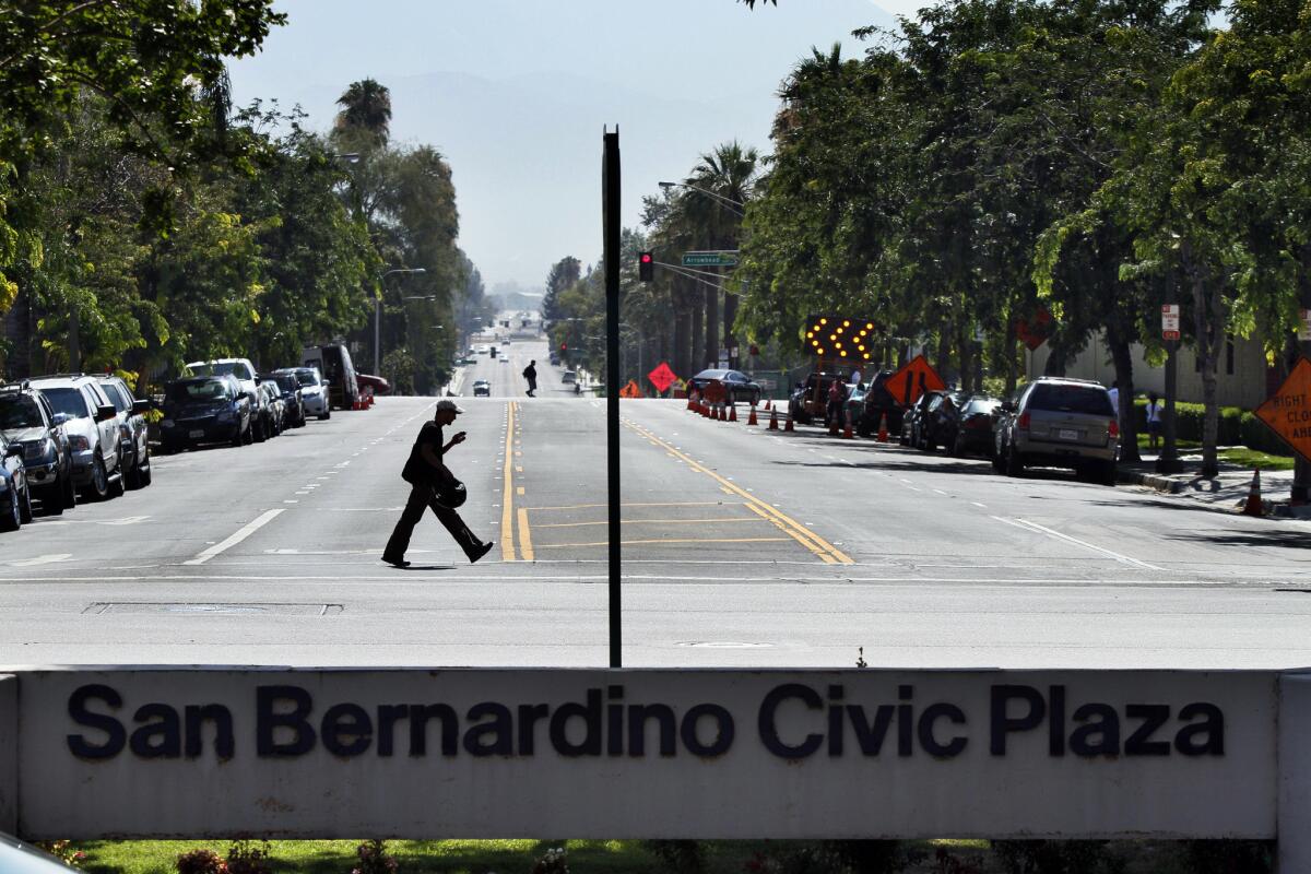 San Bernardino was ranked as the slowest recovering U.S. city in an economic analysis done by the consumer site Wallethub. The city filed for bankruptcy protection in 2012.
