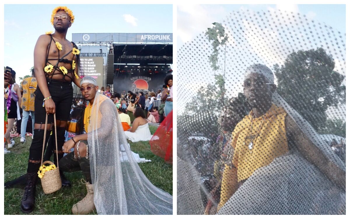 From left, Errol Haase and Karl Sully at Afropunk in Brooklyn, N.Y.