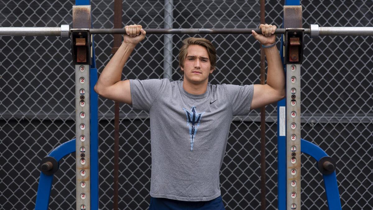 Corona del Mar High football tight end Mark Redman has received some offers from big-time programs like Michigan and UCLA.