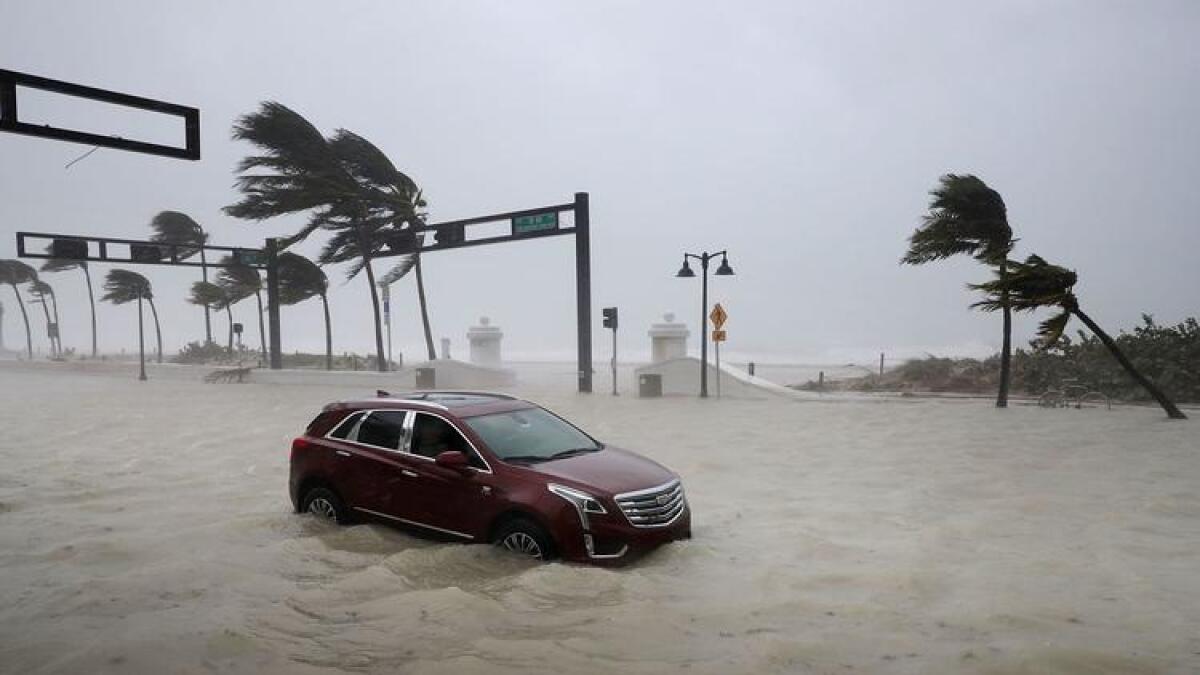 Storm surge along North Fort Lauderdale beach.