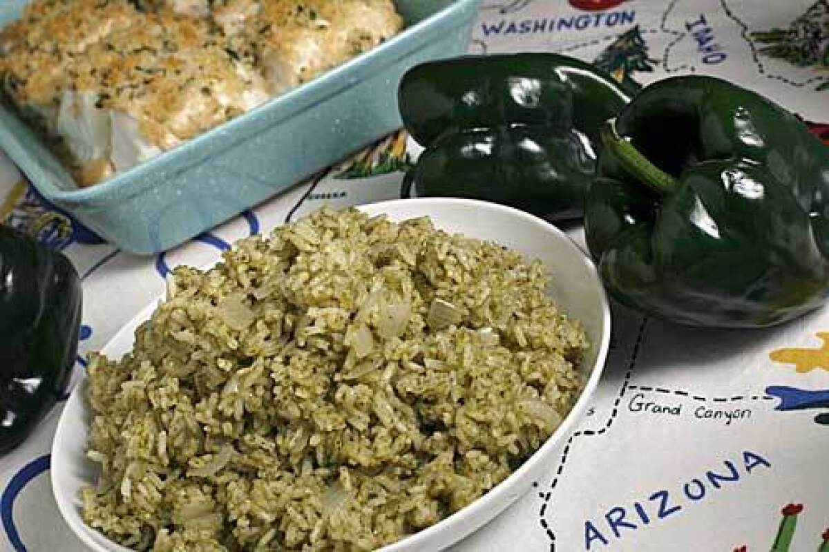 SPICY: Arroz con chile poblano has Southwestern flavors popular in McCains Arizona.
