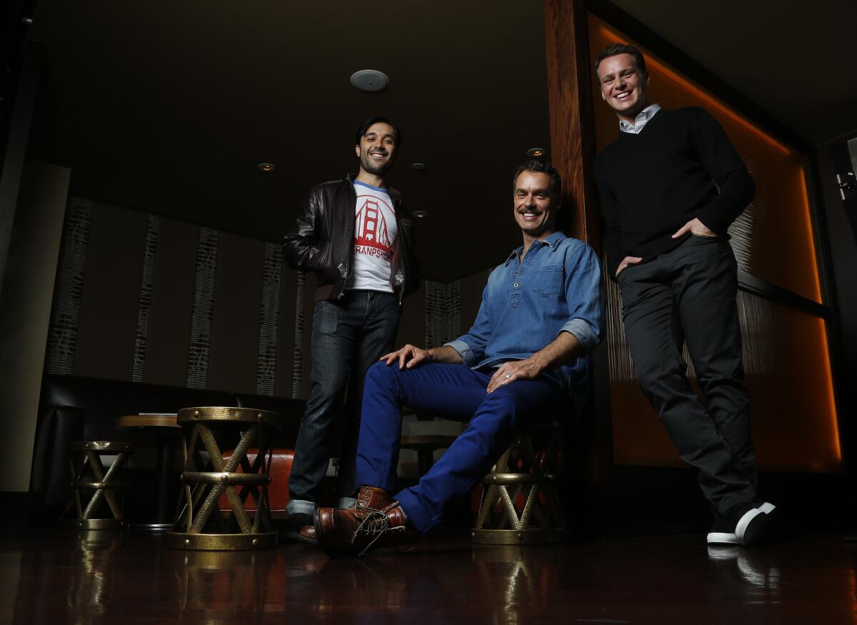 From left: Frankie Alvarez, Murray Bartlett and Jonathan Groff of "Looking."