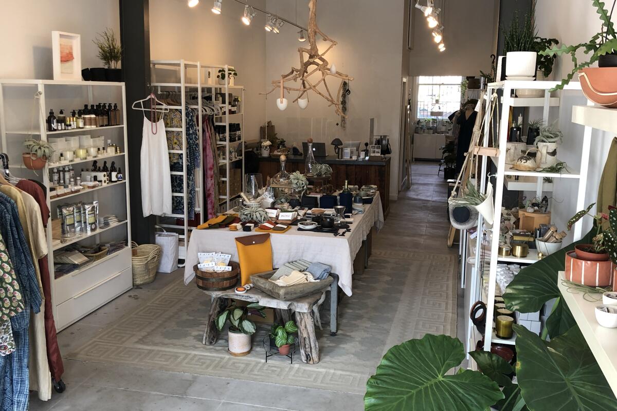 The interior of Acorn home and garden boutique in Eagle Rock.