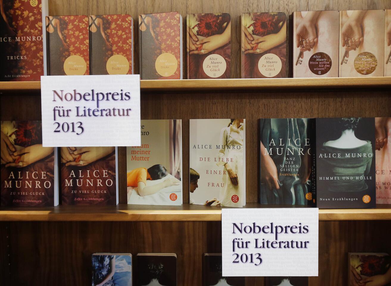 News that Alice Munro won the Nobel Prize was immediately promoted at the Frankfurt Book Fair, currently underway in Germany. The book fair caters to the international business of publishing.