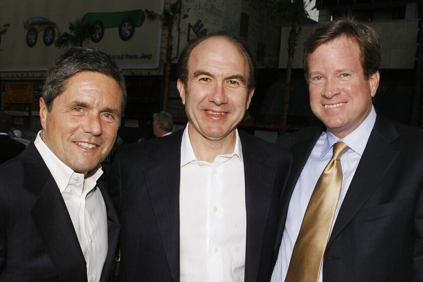 Viacom's senior leadership shown in 2007: Brad Grey, chairman of Paramount Pictures, left; Viacom Chief Executive Philippe Dauman; and Viacom Chief Operating Officer Tom Dooley.
