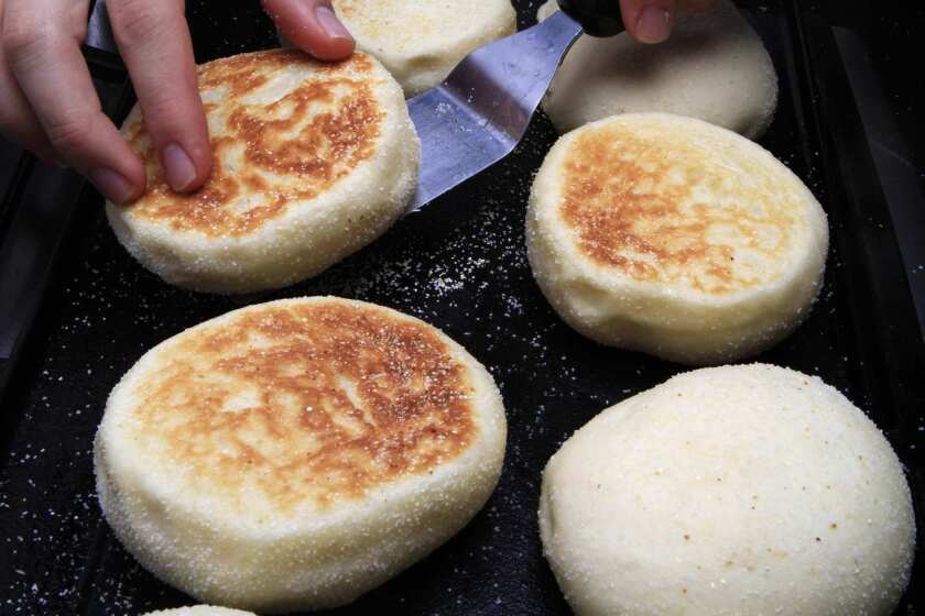 Homemade English muffins.