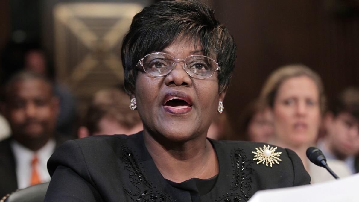 Betty Dukes testifies on Capitol Hill in 2011, during a Senate Judiciary Committee hearing to examine the factors at issue in the Dukes v. Wal-Mart Stores Supreme Court ruling.