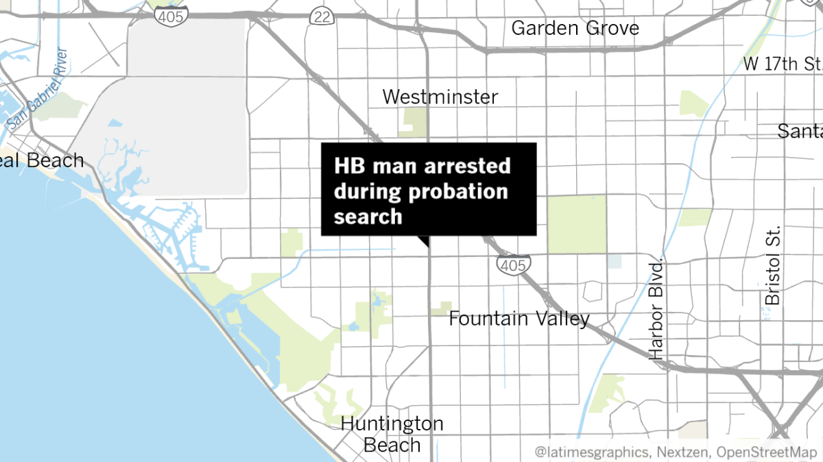 A man suspected of possessing fentanyl with intent to sell was arrested Monday during a probation search at an apartment in the 16700 block of Viewpoint Lane in Huntington Beach, police said.