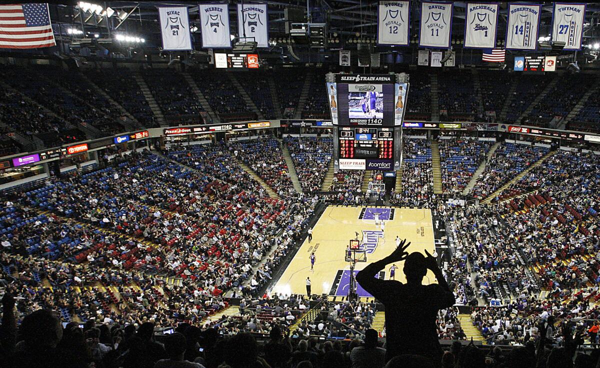 A fan cheers the Sacramento Kings during a home game against the Phoenix Suns at the Sleep Train Arena in January.
