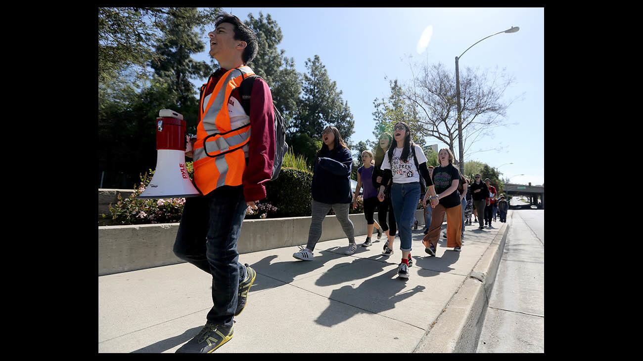 Photo Gallery: La Cañada High School students walk out and march against gun violence