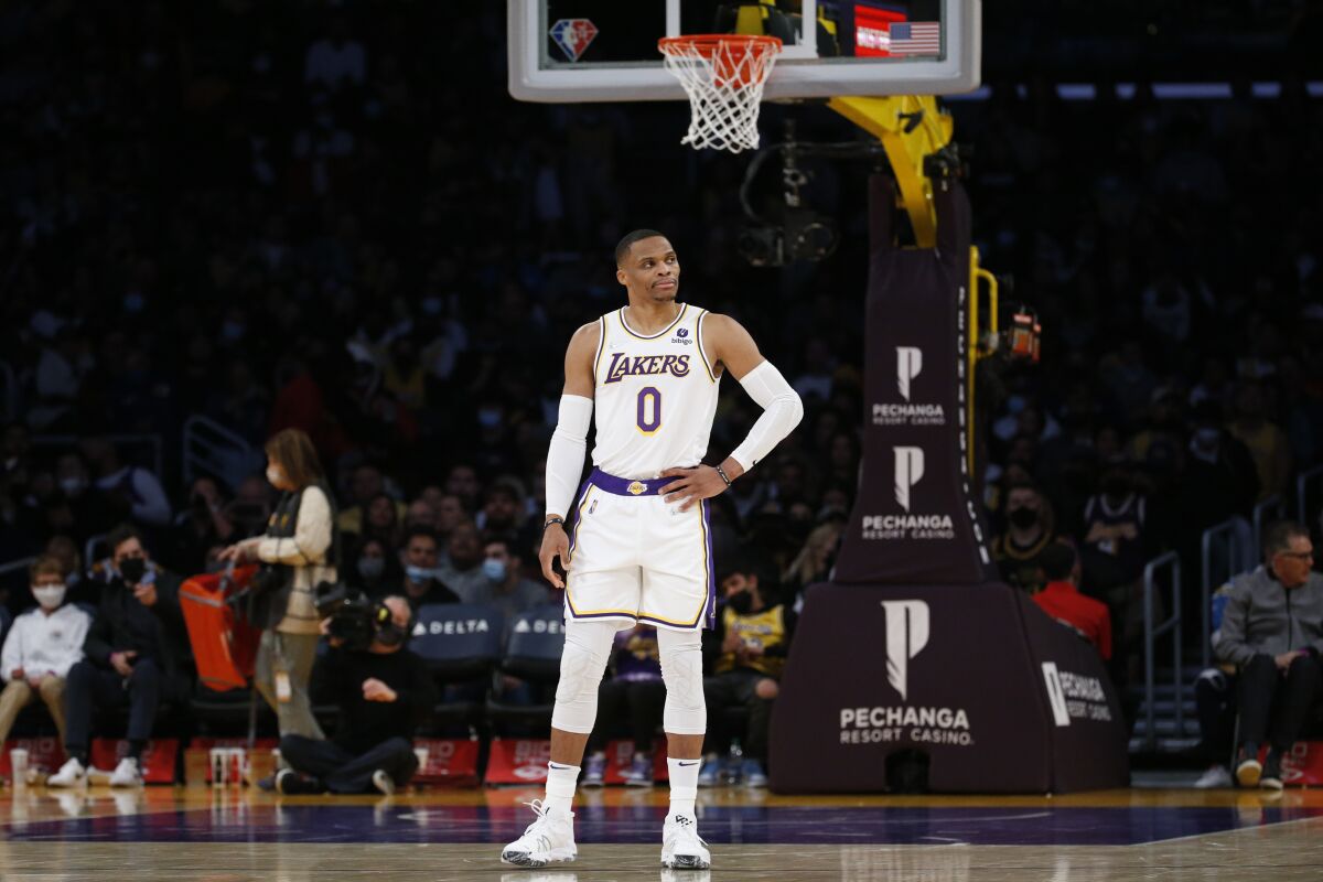 Russell Westbrook with the Lakers.