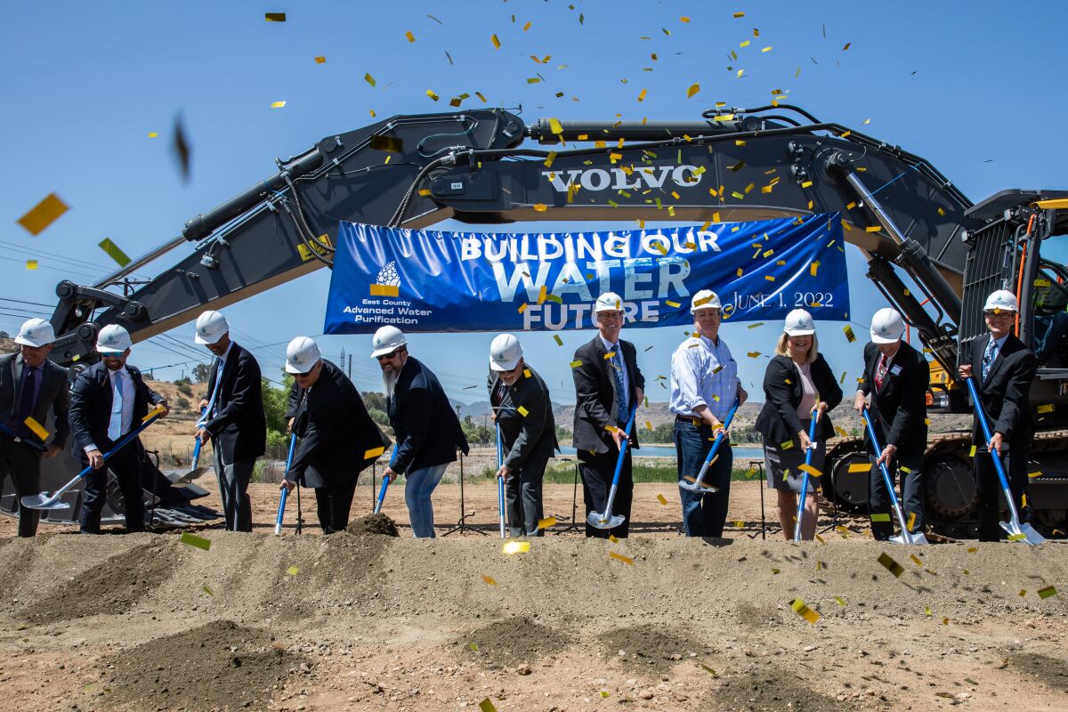 Local officials break ground on the East County Advanced Water Purification project in Santee. 
