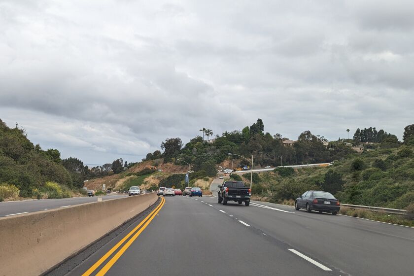 The resurfaced and repainted La Jolla Parkway the morning of May 30.