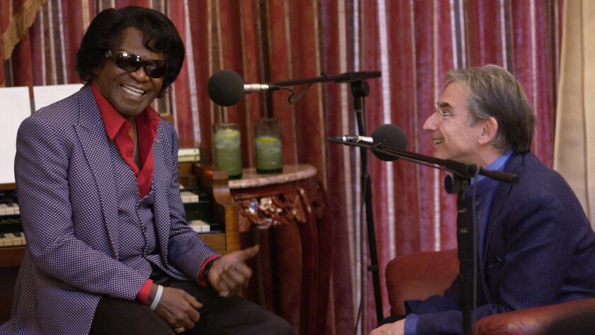 Michael Tilson Thomas with James Brown in a moment captured in a PBS "American Masters" doc on Tilson Thomas.