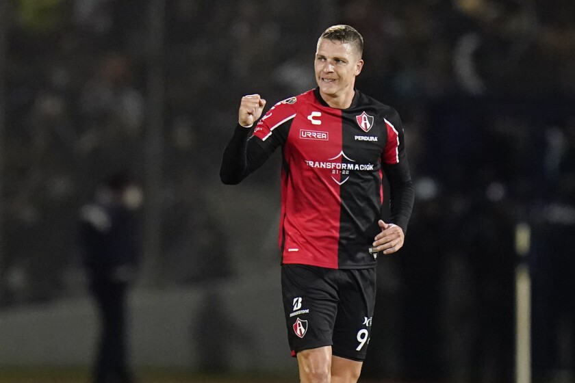 Atlas' Julio Furch celebrates scoring
