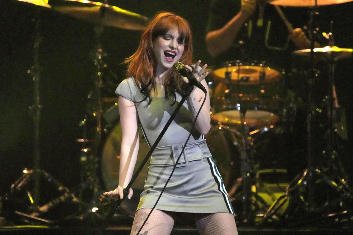 Hayley Williams of Paramore performs in Arizona in February 2023.