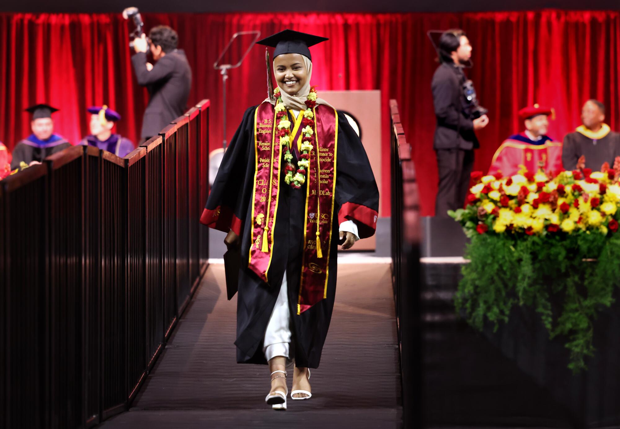 USC valedictorian Asna Tabassum attends the Viterbi School of Engineering graduation 