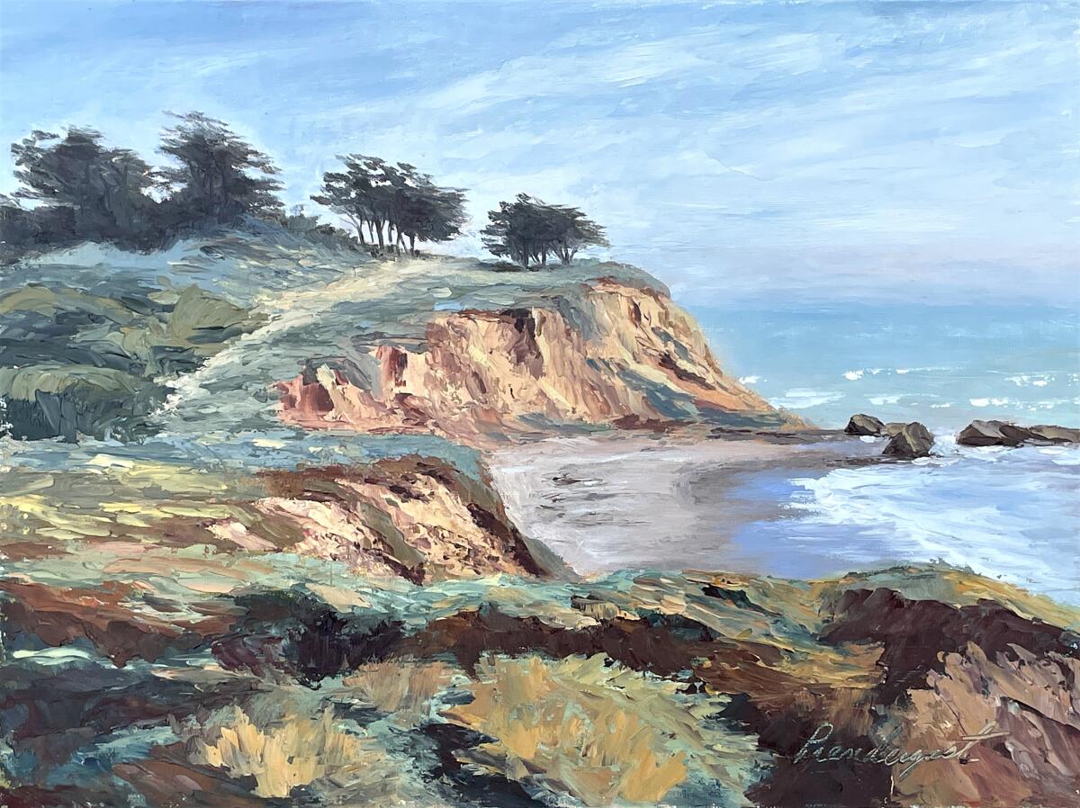 "Coastal Breeze," a plein air painting created by Costa Mesa artist Diane Prendergast on a recent trip to Cambria.