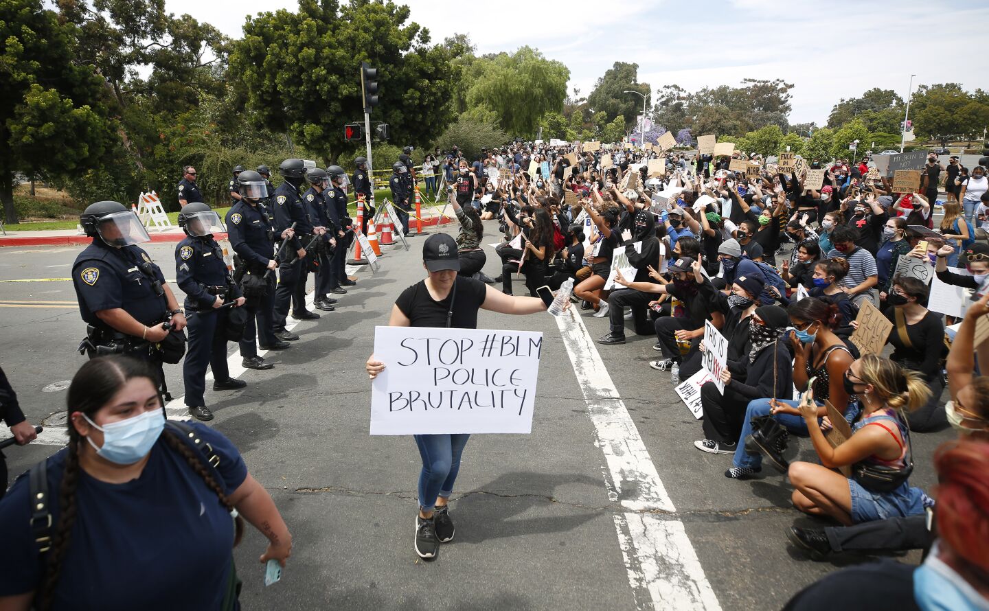 Youth protesters were briefly stopped going into Balboa Park, but were enventually let in on June 1, 2020. They were protesting police brutality and the recent death of George Floyd.