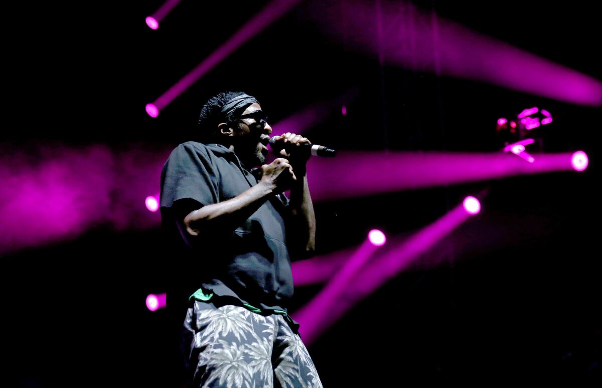 Rapper Q-Tip of A Tribe Called Quest performs during FYF Fest in Exposition Park in Los Angeles this summer.