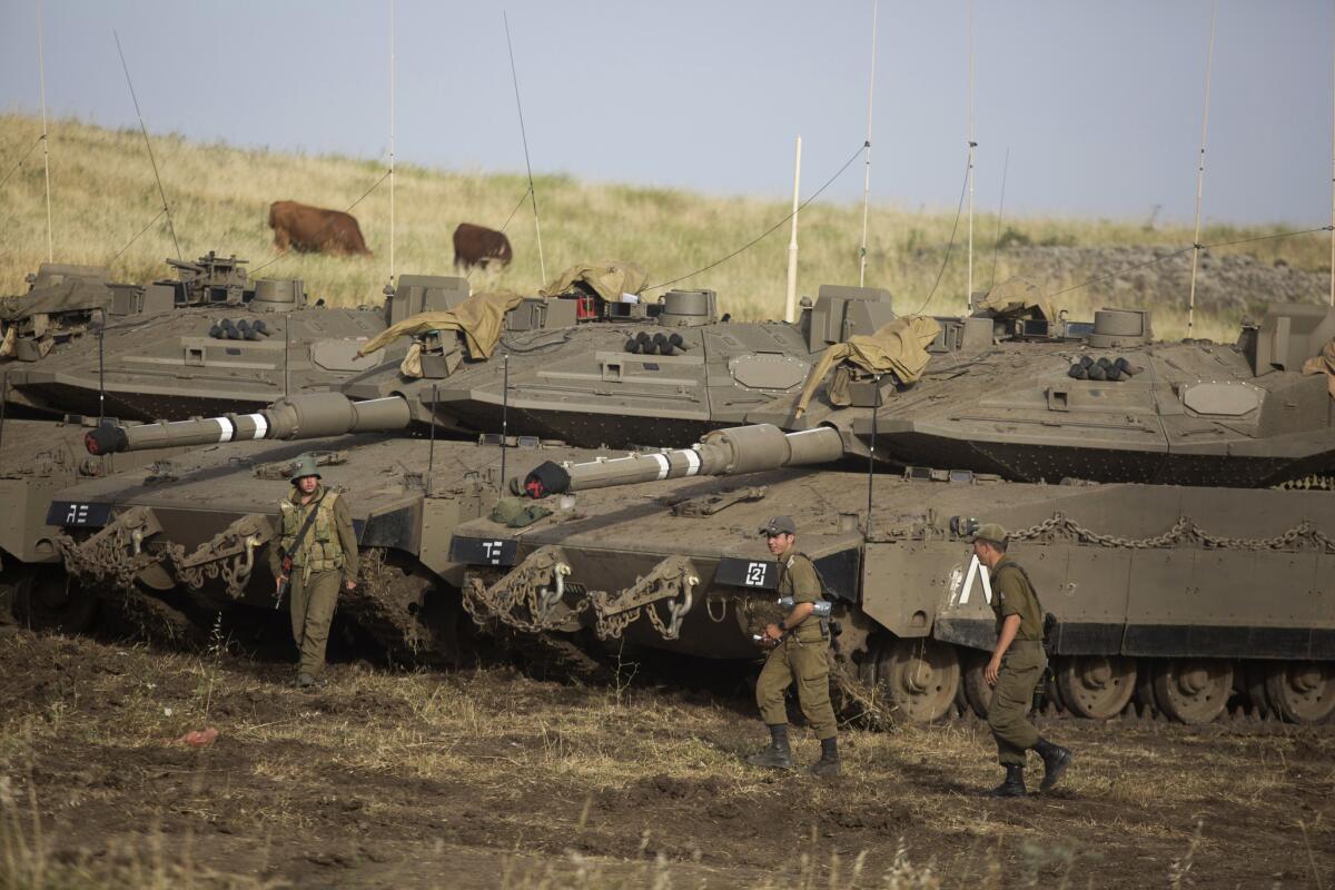 Israeli soldiers in the Golan Heights in 2018