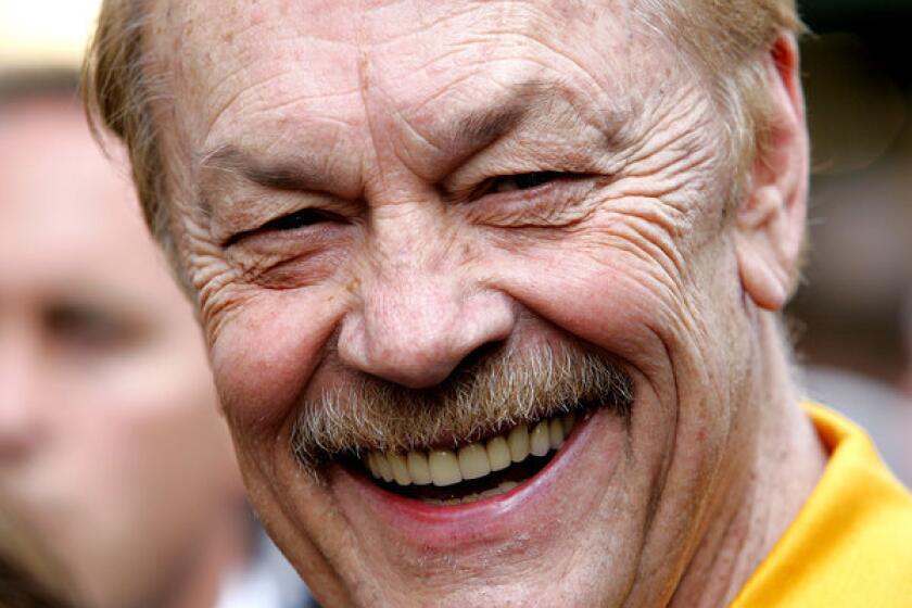 Jerry Buss was all smiles while receiving his star on the Hollywood Walk of Fame.