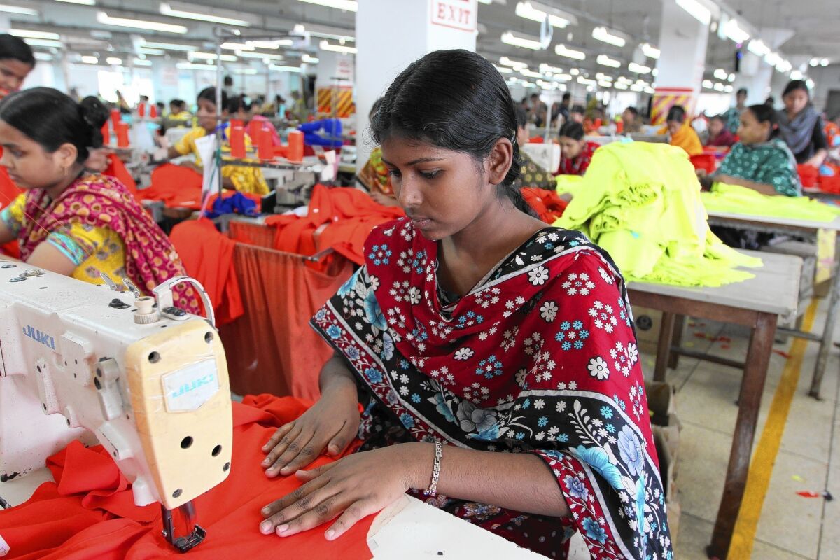Mukhta Mollah, 19, is one of the 350 factory workers at Beauty Garments Pvt. Ltd. She earns $20 working eight hours or longer a day, six days a week. Although her salary may not amount to a lot, working in the factory has given her a measure of independence.