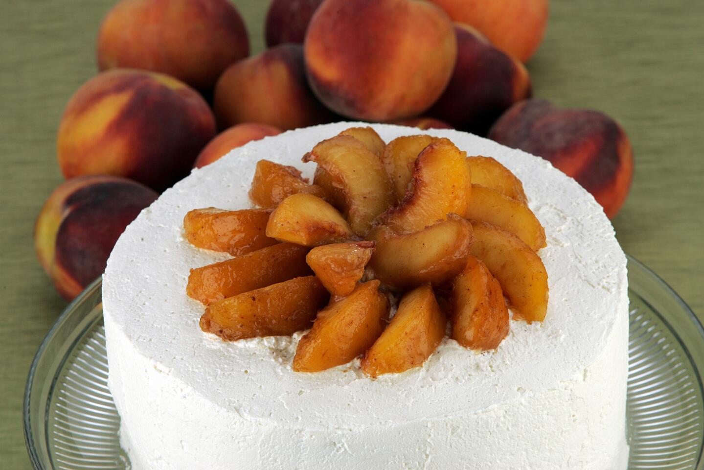 So sweet. Recipe: Peaches and cream cake