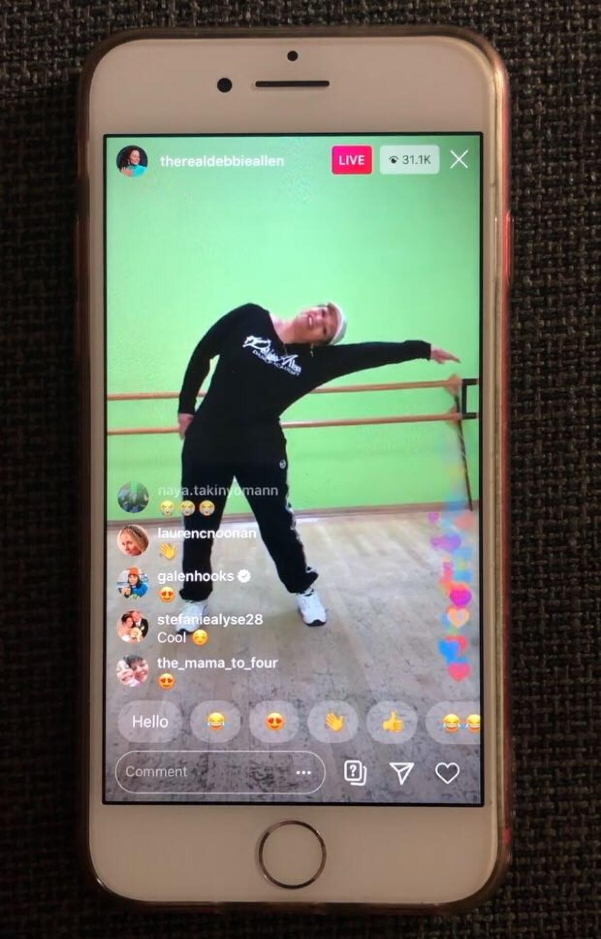 Choreographer Debbie Allen taught a dance class on Instagram Live that attracted more than 30,000 people.